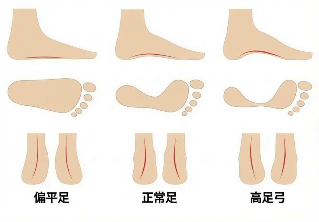 足弓結構及足部受力示意圖